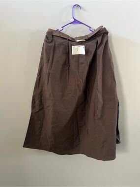 Zara Dark Brown Midi A-Line Skirt